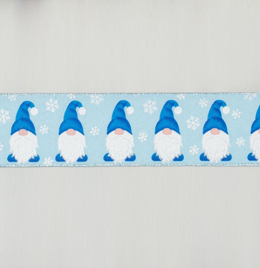 Discover the Blue Repeating Gonk Christmas Ribbon at Bristow Direct