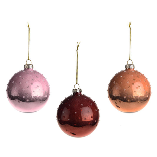 Discover the Snowy Glass Bauble (Assorted) at Bristow Direct