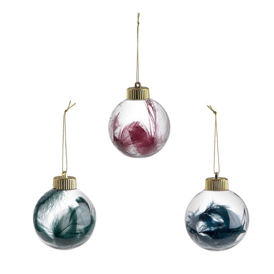 Discover the Assorted Metallic Feather Filled Bauble at Bristow Direct