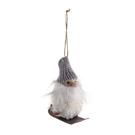 Discover the Skiing Santa With Fur Coat Hanging Decoration at Bristow Direct