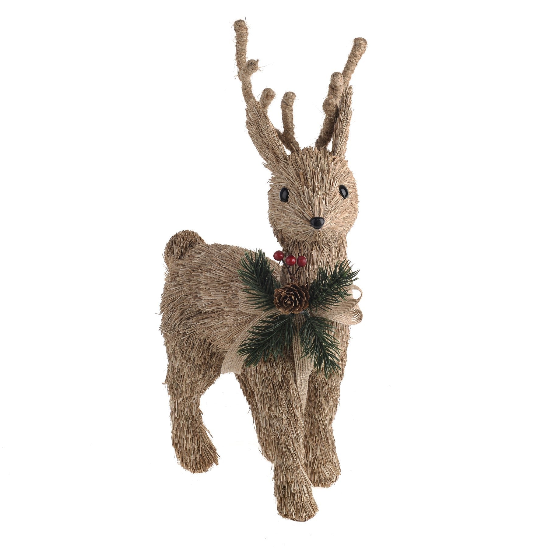 Discover the Festive Standing Deer Figure with Acorn Bow at Bristow Direct