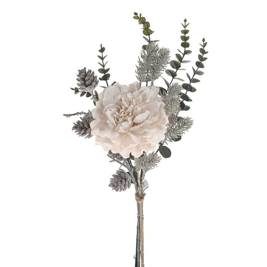 Discover the Cream Peony Pinecone Eucalyptus Bouquet (56cm) at Bristow Direct