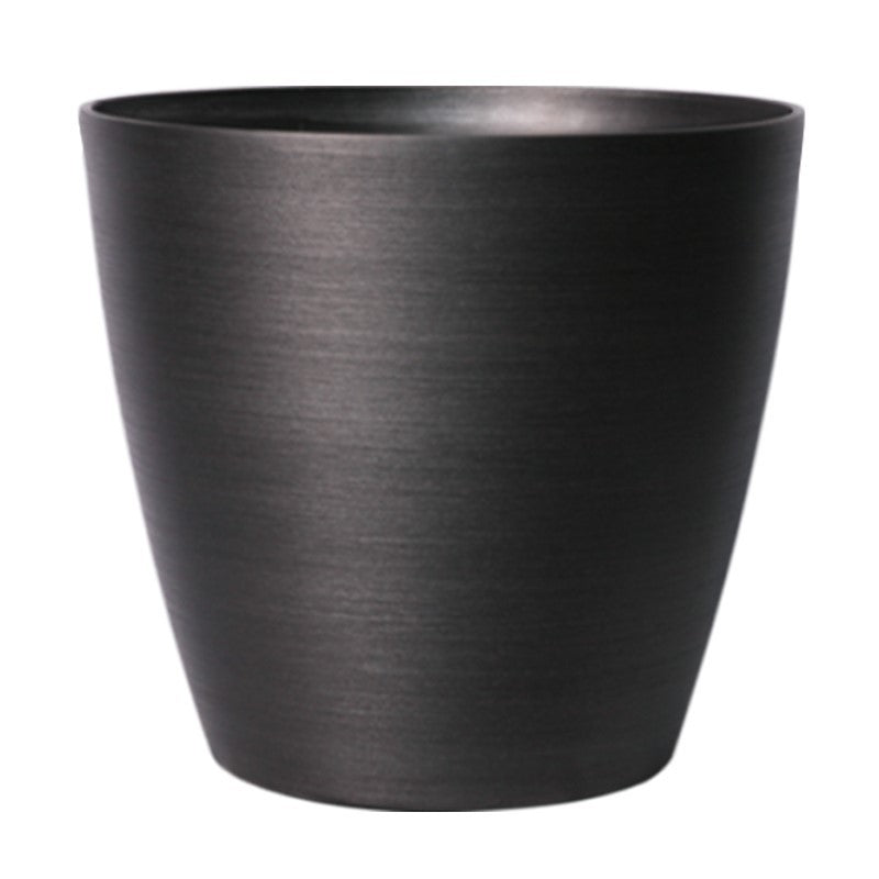 Dark Grey Metallic Look Planter (25cm)