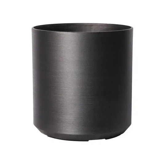 Dark Grey Metallic Look Cylinder Planter (35cm)