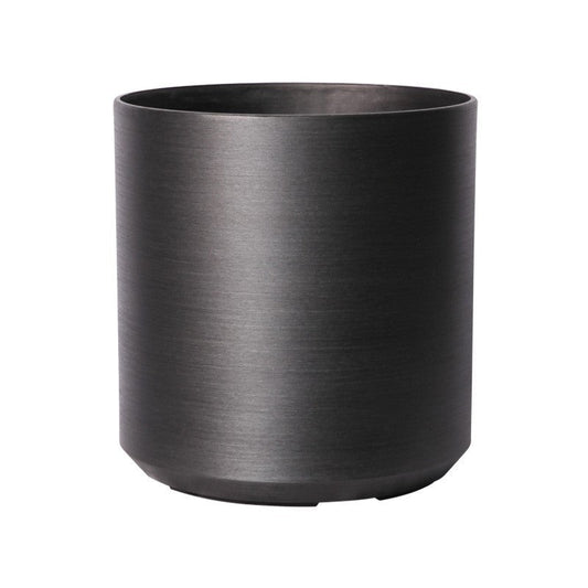 Dark Grey Metallic Look Cylinder Planter (21.5cm)