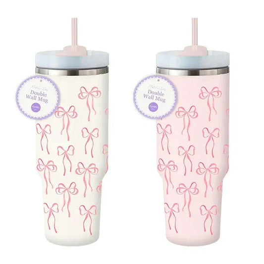 Pink Bow Mothers Day Double Wall Mug (Assorted)
