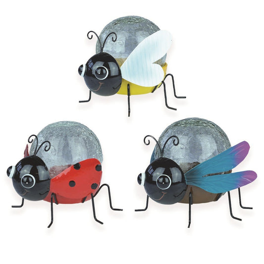 Discover the Garden Bugs with Crackled Glass Solar Light Ornaments (Assorted Designs) at Bristow Direct