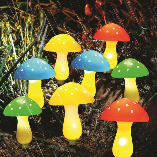 Discover the Multicoloured Mushroom Solar Lights (8) at Bristow Direct