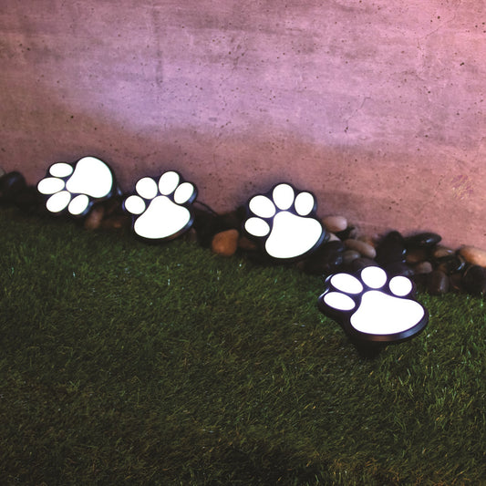 Discover the White Paw Print Solar Lights (4) at Bristow Direct