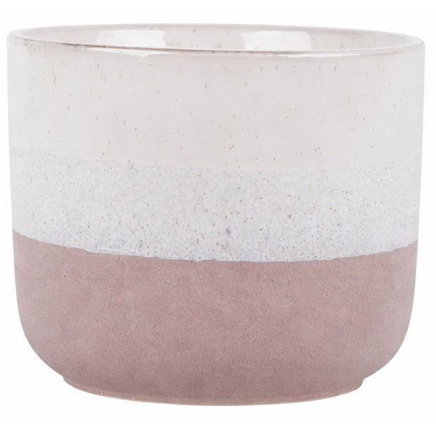 Hortus Pink &amp; White Bordeaux Stoneware Pot (10cm H x 10cm Dia)