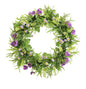 Purple Pansy Daisy Wreath