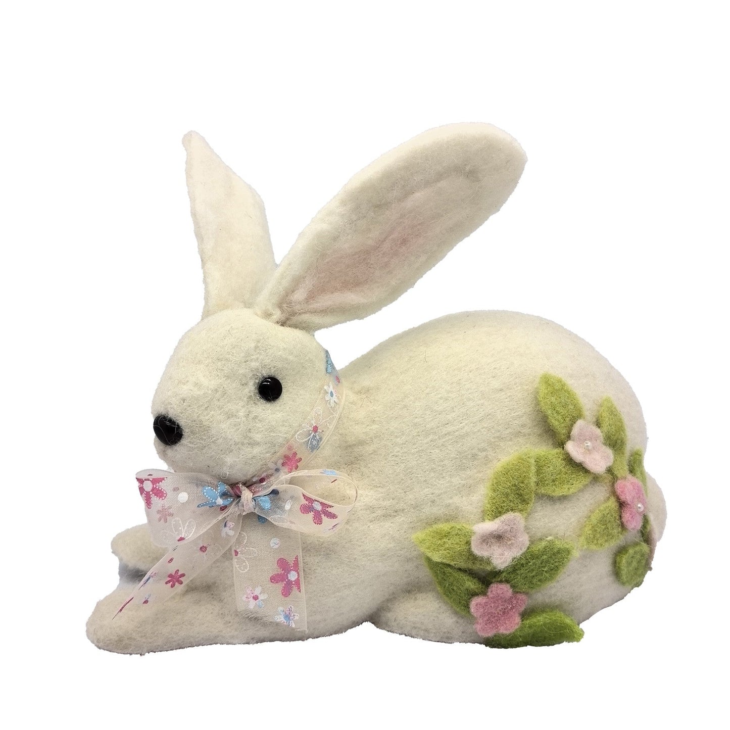 Rabbit with Bow &amp; Flowers