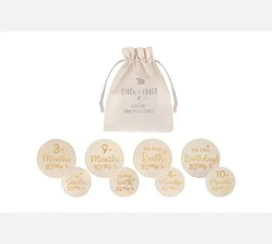 Hugs and Kisses Garden Tales Wooden Milestone Discs