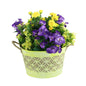 Yellow Purple Rose Pansy Zinc Patio Planter