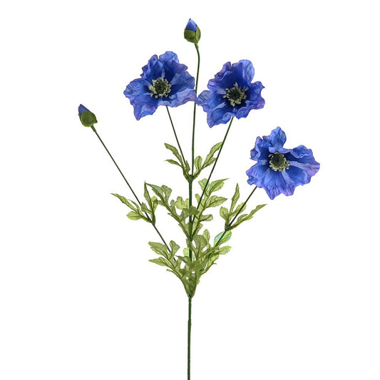 Discover the Blue Olivia Poppy Spray (75cm) at Bristow Direct