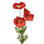 Red Poppy 3 Heads/2 Buds (74cm)