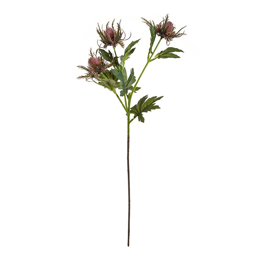 Dark Pink Artificial Sea Holly Spray