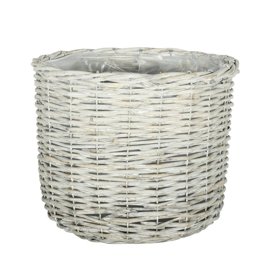 White Willow Round Basket Planter (28cm)