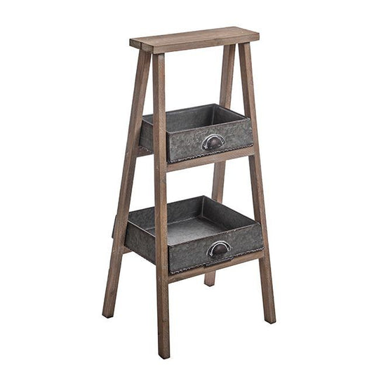 Discover the Small Rustic Display Ladder with Metal Trays at Bristow Direct