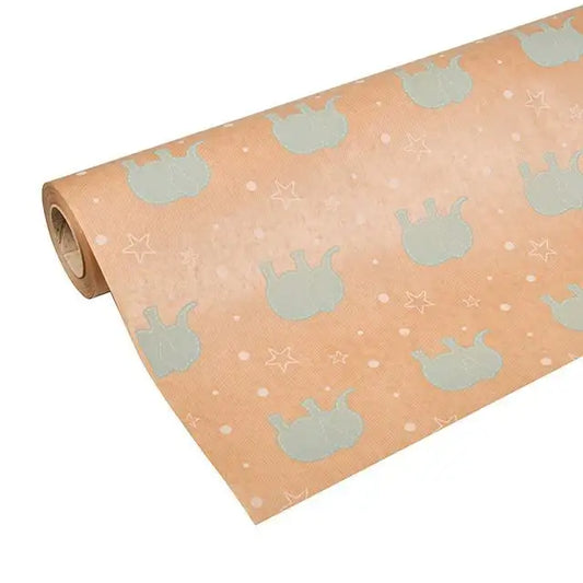 Blue Baby Elephant Kraft Paper