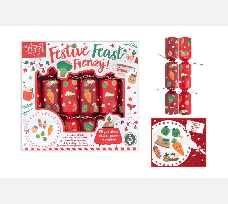 Discover the Red Festive Feast Frenzy Crackers (9 in) - 6 Pack at Bristow Direct