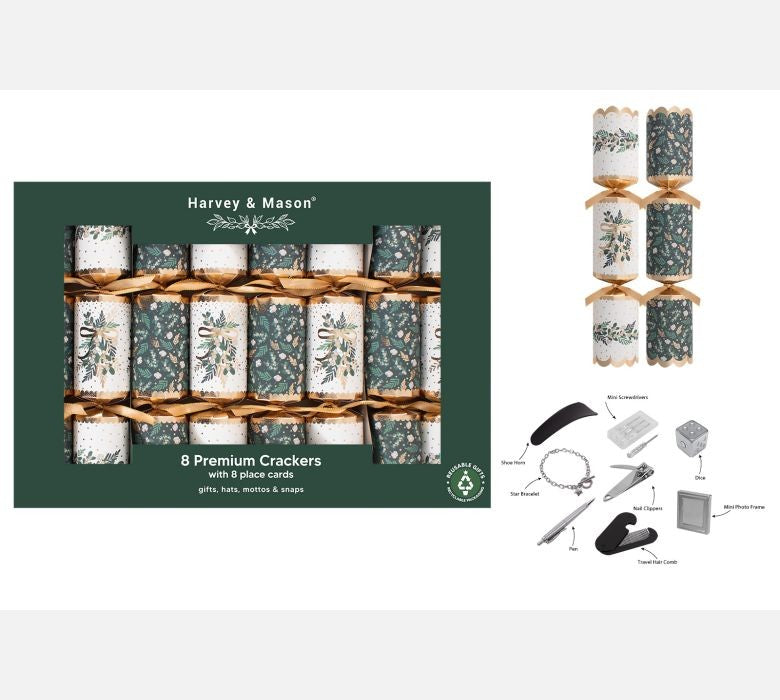 Green Premium Mistletoe Crackers