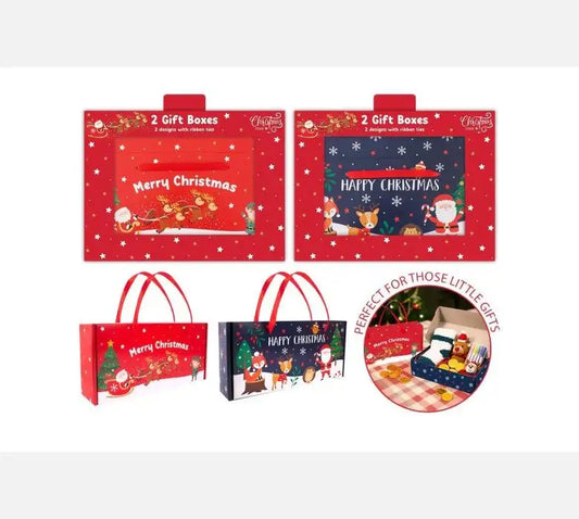 Multicolour Christmas Kids Gift Boxes (2pk)
