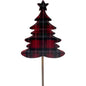 Red Tartan Star Topped Christmas Tree Pick