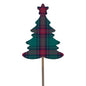 Green And Red Tartan Star Topped Christmas Tree Pick