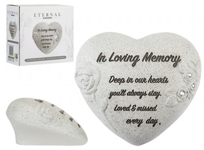 Discover the Memorial Grey Heart with Diamante Roses at Bristow Direct