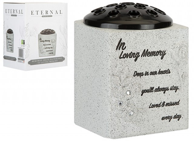 Discover the Memorial Grey Grave Flower Pot  - In Loving Memory at Bristow Direct