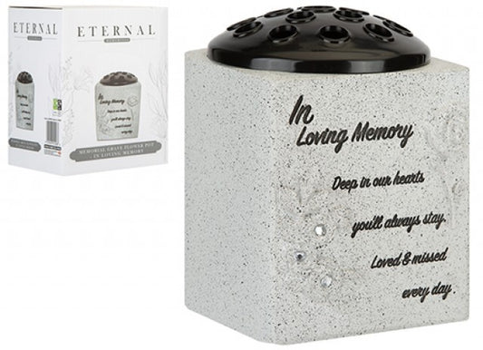 Discover the Memorial Grey Grave Flower Pot  - In Loving Memory at Bristow Direct