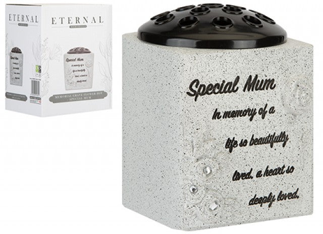 Discover the Memorial Grey Grave Flower Pot - Special Mum at Bristow Direct