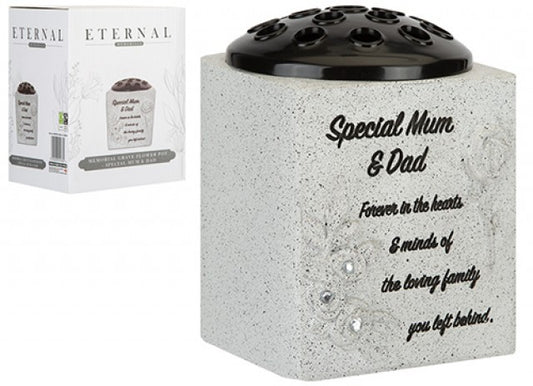 Discover the Memorial Grey Grave Flower Pot - Special Mum Dad at Bristow Direct