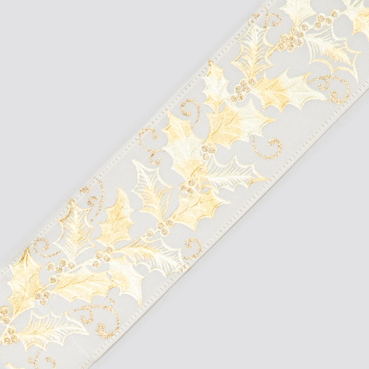Discover the Champagne Holly Ribbon (63mm x 9.1m) at Bristow Direct