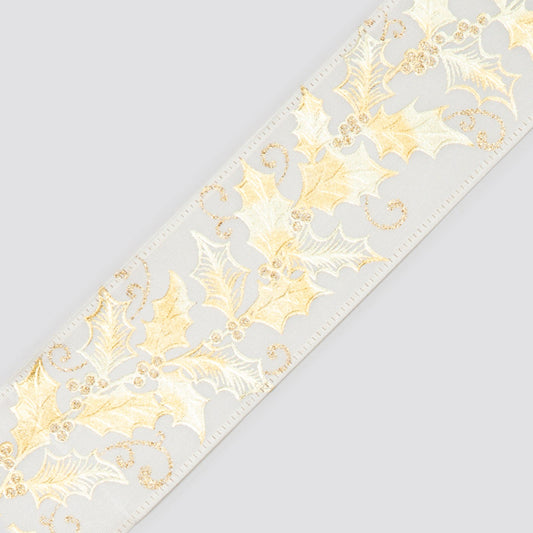 Discover the Champagne Holly Ribbon (63mm x 9.1m) at Bristow Direct