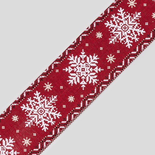 Discover the Red White Snowflake Ribbon (63mm x 9.1m) at Bristow Direct
