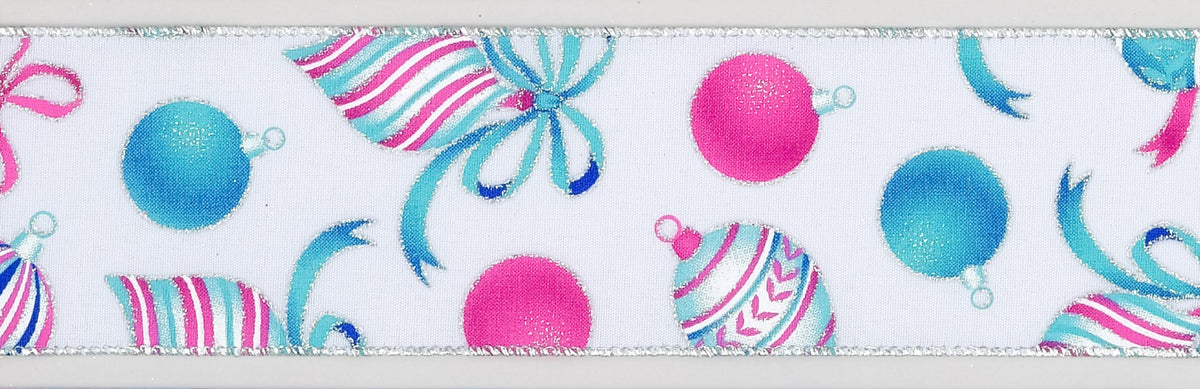 Discover the Pastel Pink Blue Bauble Bows Ribbon (63mm x 9.1m) at Bristow Direct