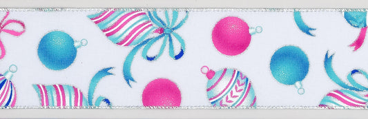 Discover the Pastel Pink Blue Bauble Bows Ribbon (63mm x 9.1m) at Bristow Direct