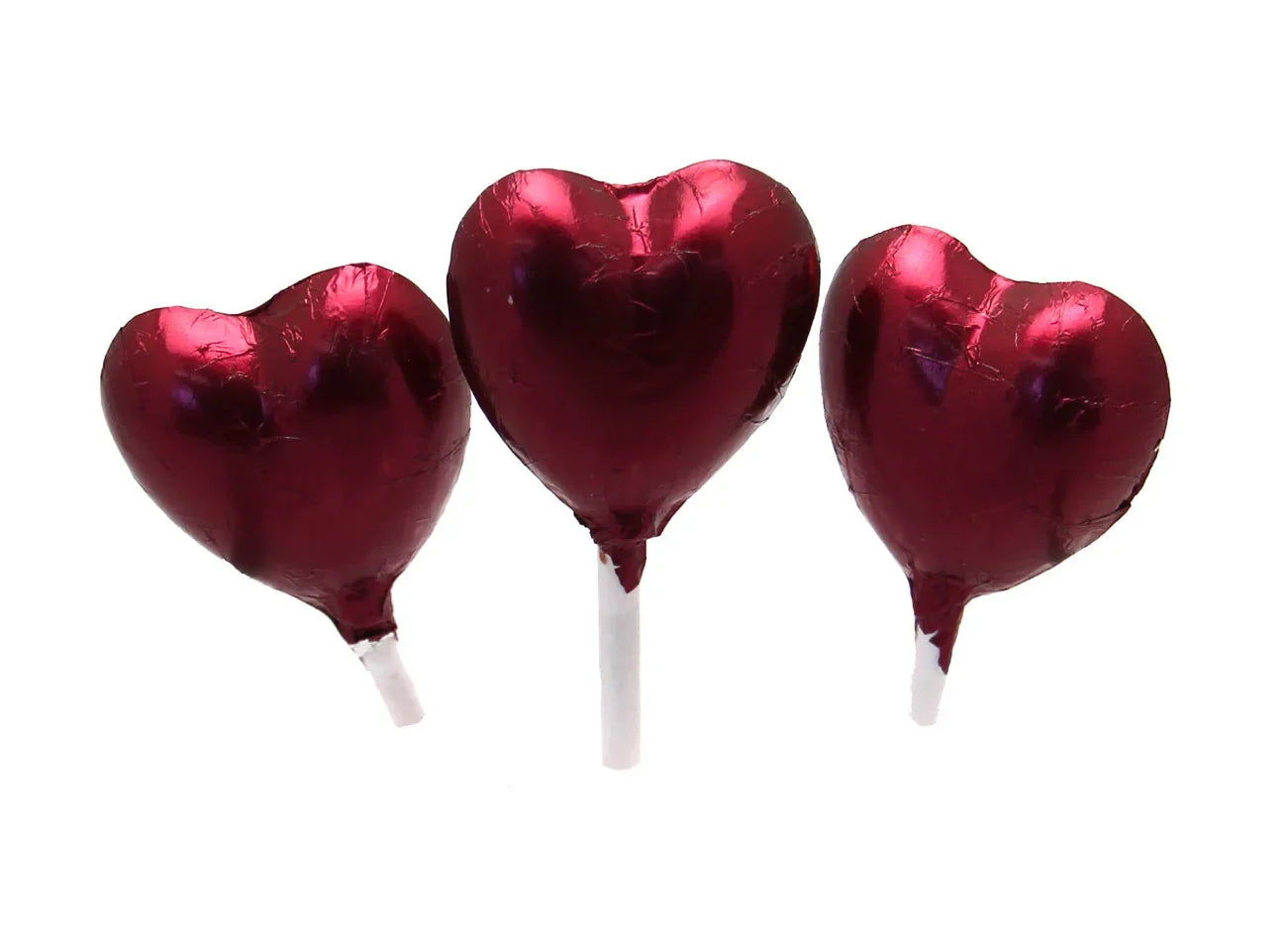 Burgundy Foil Chocolate Heart Lollipop