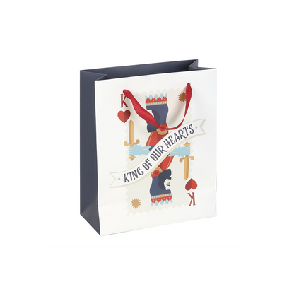 23cm Medium King of Our Hearts Playing Card Gift Bag