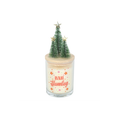 Bah Humbug Orange & Clove Glass Candle with Tree