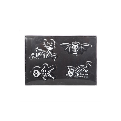 Set of 4 Black Creepy Skeleton Cookie Ornaments