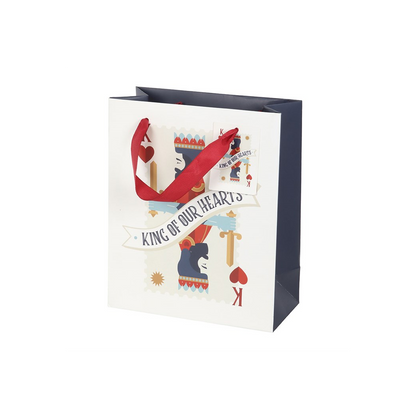 23cm Medium King of Our Hearts Playing Card Gift Bag