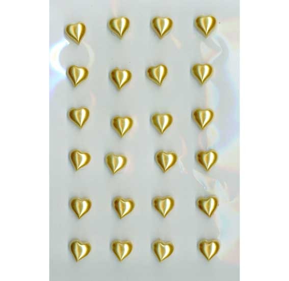 Gold Pearl Heart Stickers