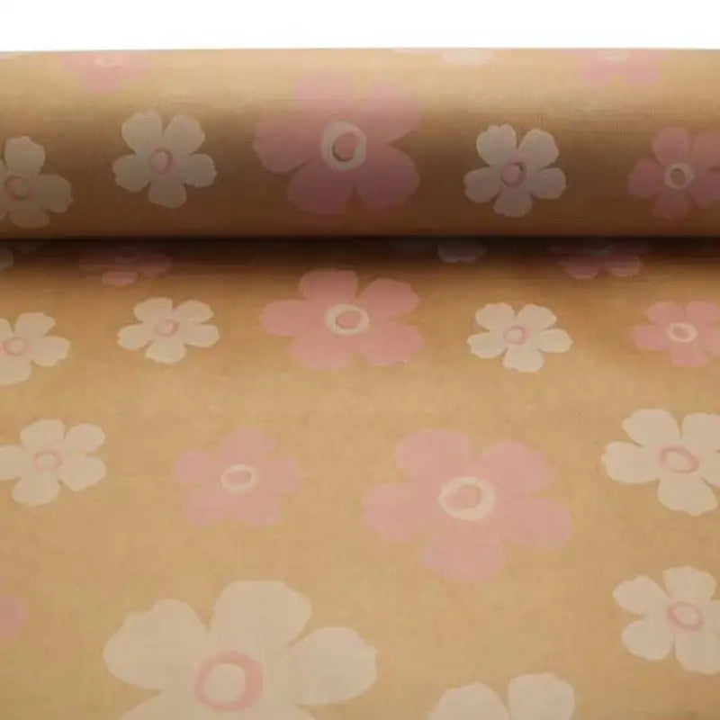 Pink and White Fleur Kraft Paper