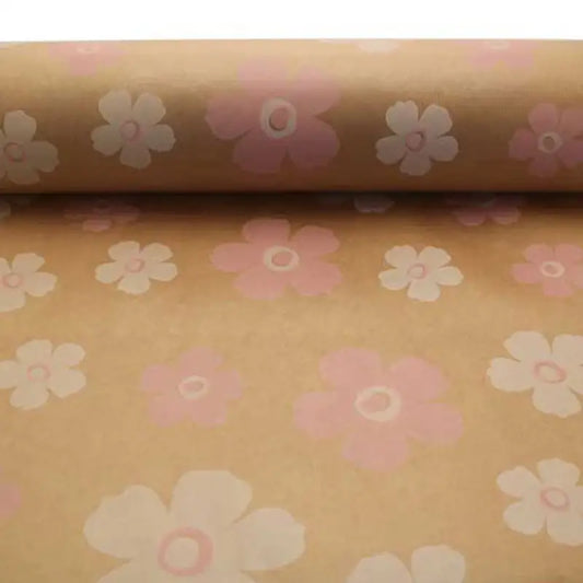 Pink and White Fleur Kraft Paper