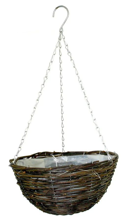 14 Inch Round Rattan Hanging Basket