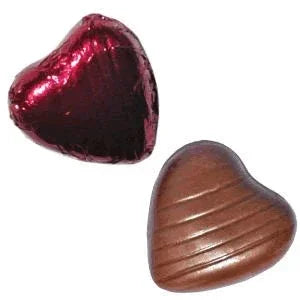Burgundy Foil Chocolate Hearts (1kg)