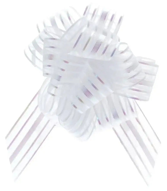 White Single Organza Pull Bow 31mm